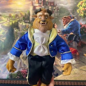 VINTAGE -Disney Beauty & the Beast Porcelain Doll- The Beast-The Brass Keepsake